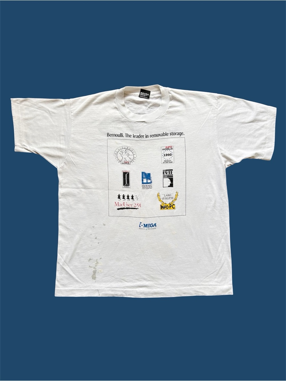 Vintage 90s Iomega Software Tech Computer Graphic Tee Bernoulli Distressed XL